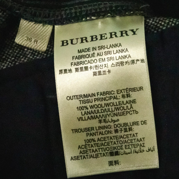 Burberry Brit Men's Size 36 R Tweed Skinny Leg Button Fly Wool Trouser Pants - Picture 7 of 9